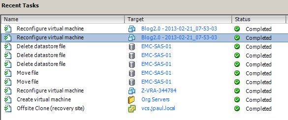Offsite Clone Tasks in vCenter