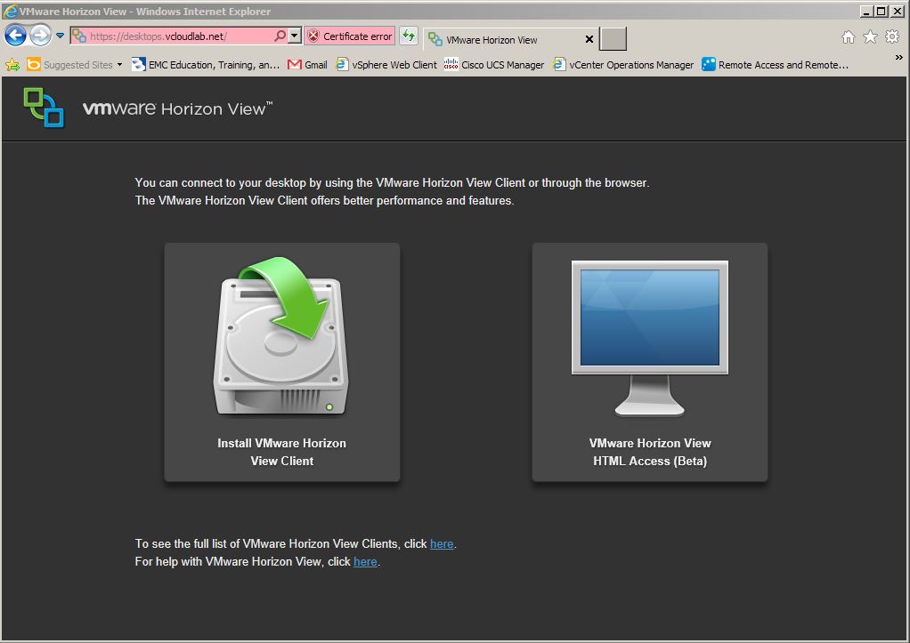 Here you can pick HTML access or install the classic client