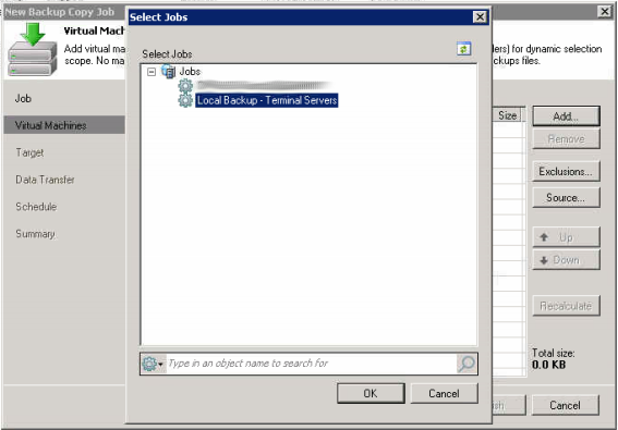 Next select Add on the right and then pick "From Job". Select your backup job that you just created in step 1