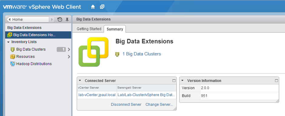 BDE's vSphere Web Client Interface