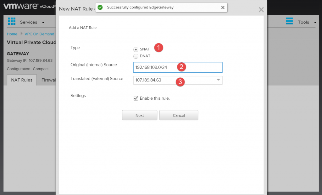 snat rule for outbound