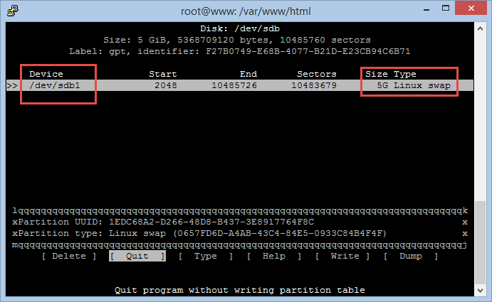 cfdisk