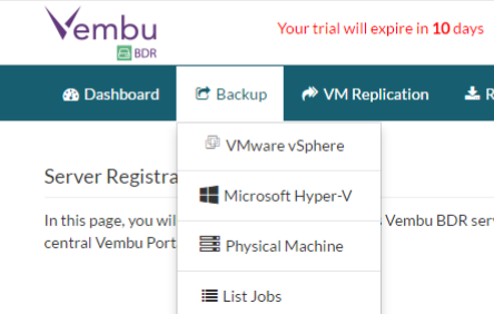 The Backup Menu